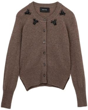 Simone Rocha Bead-Embellished Cardigan - Brown