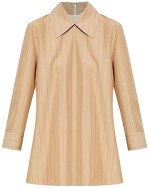 Jil Sander ピンストライプ ブラウス - ナチュラル