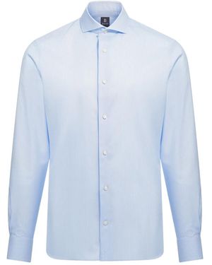 BOGGI Slim-Fit Twill Shirt - Blue
