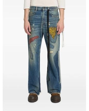 Ann Demeulemeester Distressed Patchwork Jeans - Blue