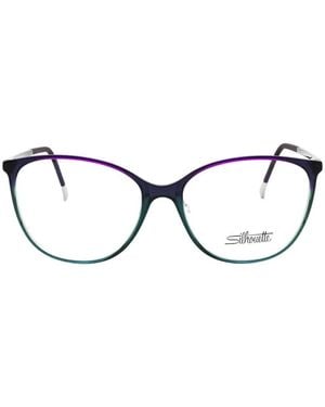 Silhouette Spx Illusion Fullrim Round-Frame Glasses - Purple