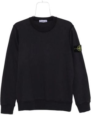 Stone Island Sweat En Coton À Patch Compass - Bleu