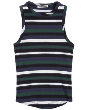 YMC Rainshine Striped Ribbed Vest - Blue