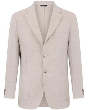 Brooks Brothers Single-Breasted Linen Blazer - White