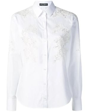 Dolce & Gabbana Lace Inserts Shirt - White
