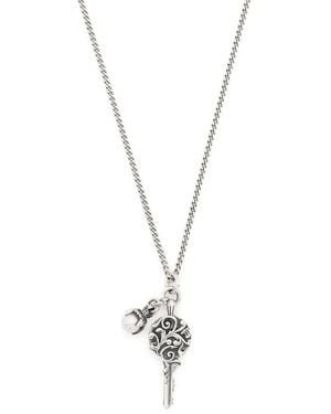 Emanuele Bicocchi Arabesque Key And Pearl-Pendant Necklace - Metallic
