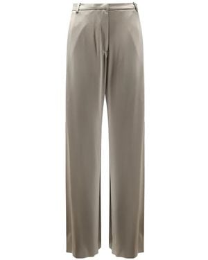 Alysi Rear Welt-Pocket Palazzo Trousers - Grey