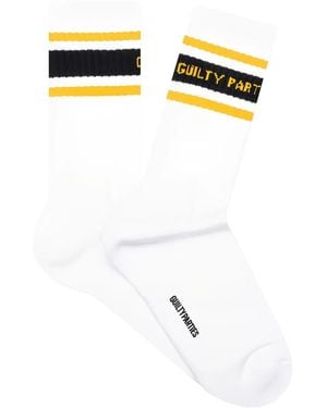 Wacko Maria Gestreifte Skater Socken - Schwarz
