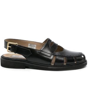 Thom Browne Slingback Cut-Out Sandals - Black
