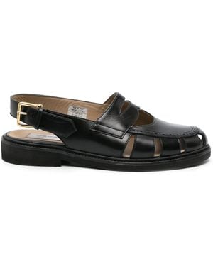 Thom Browne Slingback-Sandalen Mit Cut-Outs - Schwarz