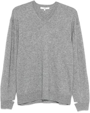 Tibi Maglione Con Scollo A V E Spacchi Sui Polsini - Grigio