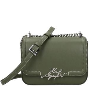 KARL LAGERFELD Umhängetasche Mit Logo-Schild - Grün