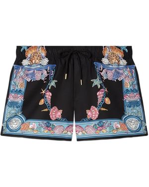 Versace Coral Theatre Swim Shorts - Black