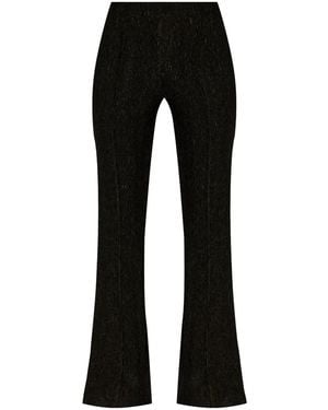 Ganni High-Rise Flared-Leg Pants - Black