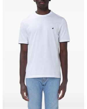 Brooksfield Logo-Embroidered T-Shirt - White