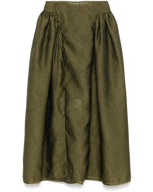 Cecilie Bahnsen Falda midi texturizada - Verde