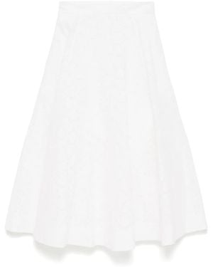 Zimmermann Crush Cotton Midi Skirt - White