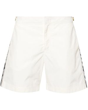 Orlebar Brown Bulldog Border Tape Swim Shorts - White
