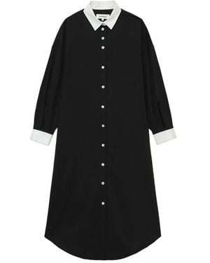 Enfold Contrast-border shirt dress - Negro