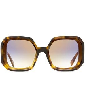 MCM 709S Square-Frame Visetos-Print Sunglasses - Brown