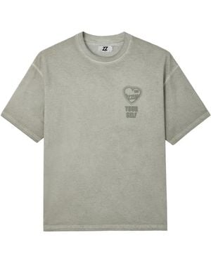 Izzue Logo-Embroidered T-Shirt - Grey