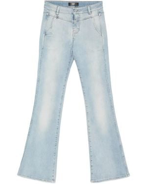 Amiri Logo-Charm Flared Jeans - Blue