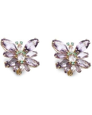 Dolce & Gabbana バタフライ マルチストーン ピアス 18kイエローゴールド - メタリック