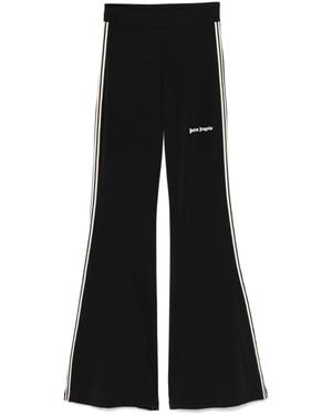 Palm Angels Wide-Leg Pants With Contrasting Stripe Detail - Black