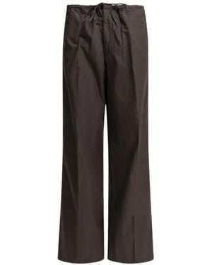 AURALEE Pantalones Anchos Con Cordones - Negro
