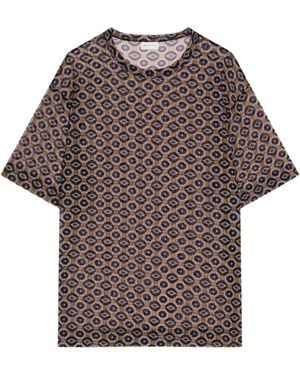 Dries Van Noten Semi-Transparentes Top Mit Geometrischem Print - Braun