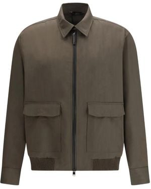 Brioni Zip Long-Sleeve Jacket - Green