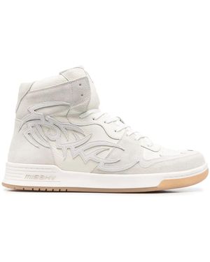MISBHV Panelled-Design Hi-Top Trainers - White