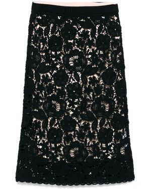 P.A.R.O.S.H. Copper Midi Skirt - Black
