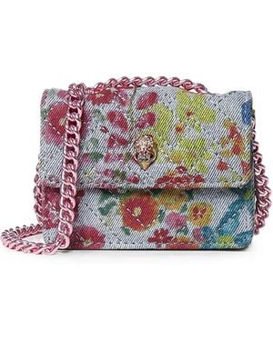Kurt Geiger Quilted Floral-Print Shoulder Bag - Gray