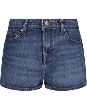 7 For All Mankind ミニ デニム ショートパンツ - ブルー