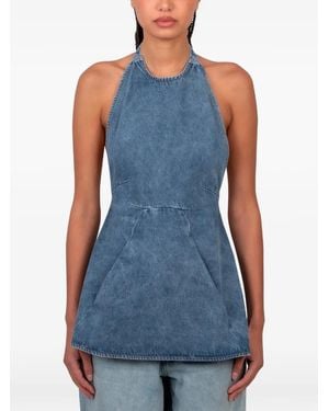 GIMAGUAS Lily Halter-Neck Top - Blue