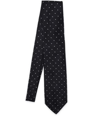 Destin Patterned-Jacquard Tie - White