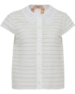 N°21 Top con cuello festoneado - Blanco