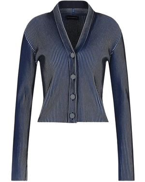 Emporio Armani プリーツ カーディガン - ブルー