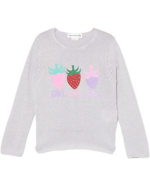 Comme des Garçons Rundhals-Pullover Mit Erdbeer-Print - Weiß