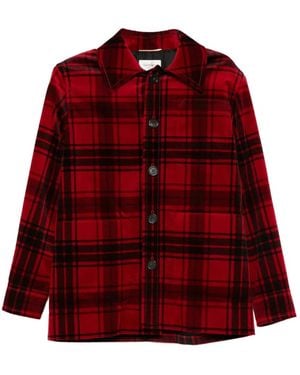 Saint Laurent Karierte Jacke - Rot