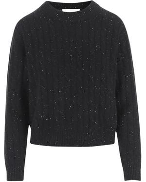 arch4 Sequin-Embellished Cable-Knit Sweater - Black