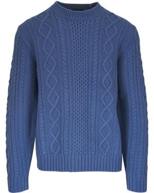 Vince Pull En Maille Torsadée - Bleu