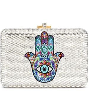 Judith Leiber Borsa Hamsa Mini Con Cristalli - Bianco