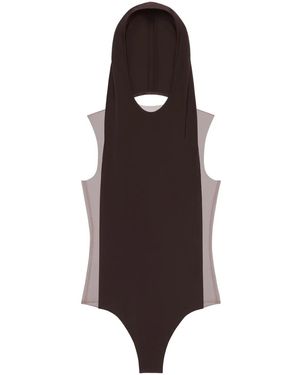 Courreges Illusion Hooded Bodysuit - Brown
