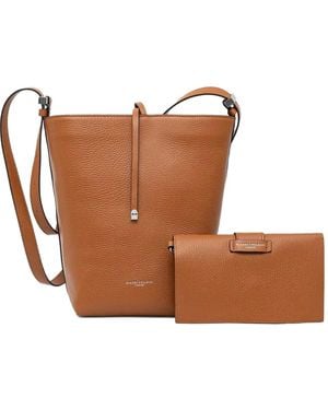 Gianni Chiarini Amelia Detachable-Pouch Bucket Bag - Brown