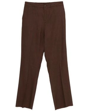 Hevò Buttoned Tailored Pants - Brown