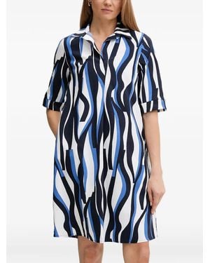 Joseph Ribkoff Abstract Pattern Collared Dress - Blue