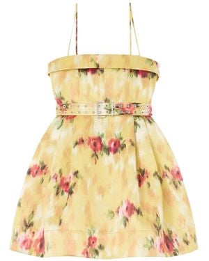 Ganni Printed Mini Dress - Metallic