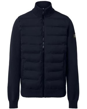 Ecoalf Quilted Panel-Knit Jacket - Blue
